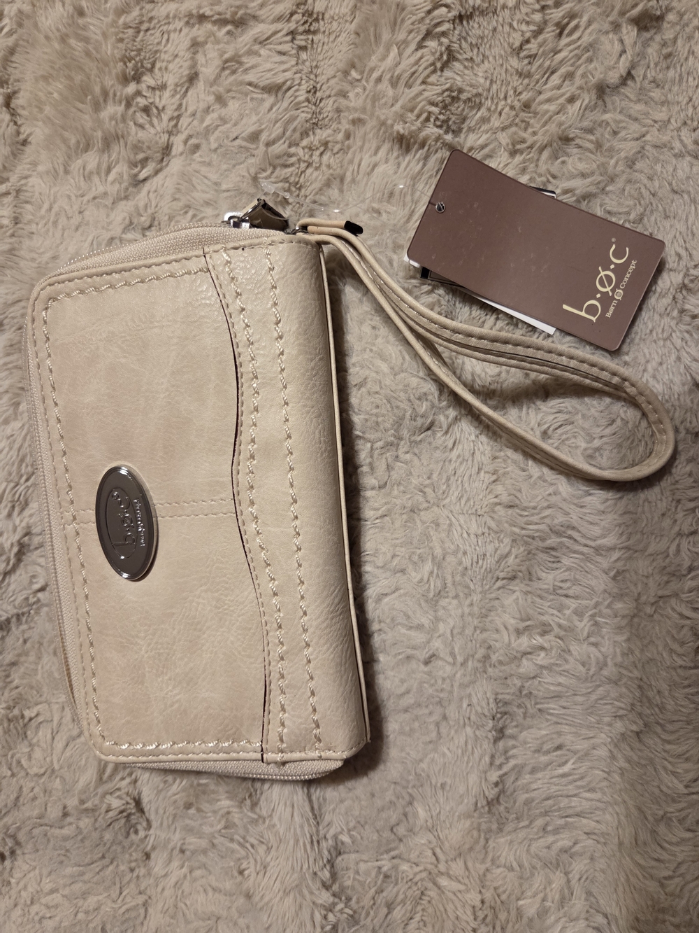 b.o.c. Beige Wristlet/clutch Wallet/purse